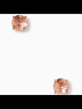 Authentic Kate Spade Light Peach Pink Brown Rose Gold Gumdrop Stud Earrings
